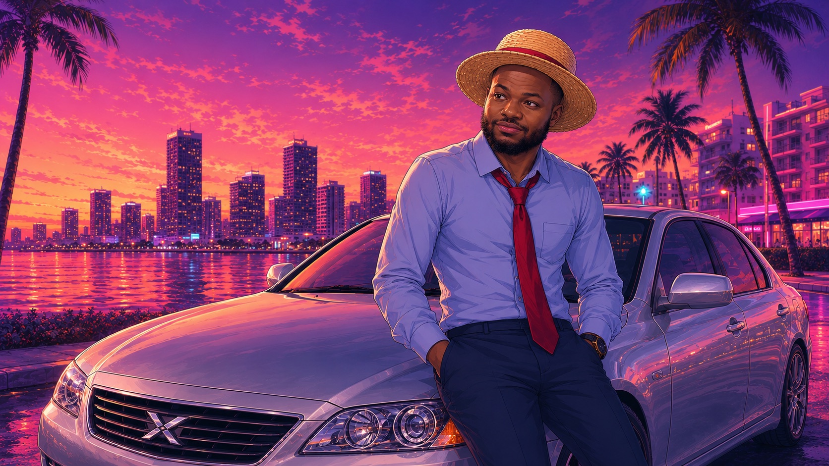 Rodney Manyepa at sunset in the city